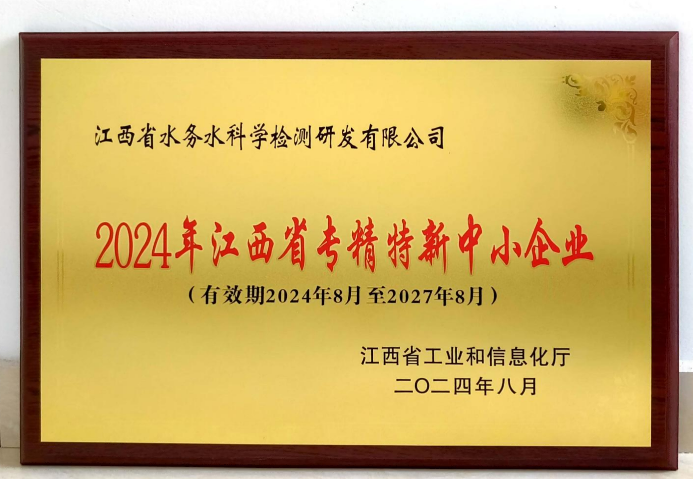 喜訊！水務(wù)集團(tuán)水科檢公司獲評2024年江西省“專精特新”