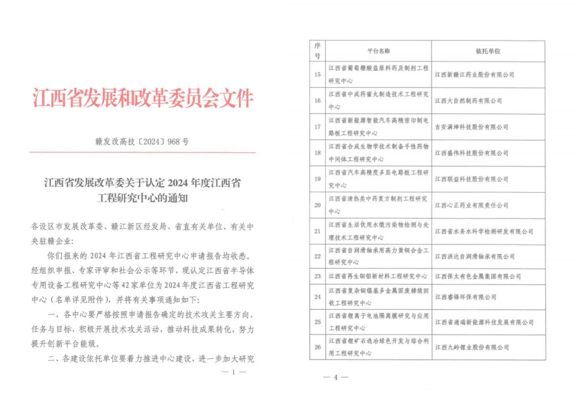 喜報|省水科檢公司成功獲批2024年度江西省工程研究中心